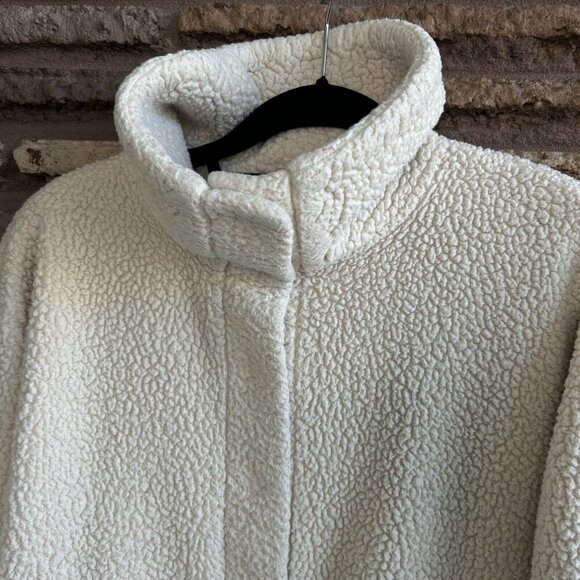 Billabong Ivory Cream Sherpa Fleece Casual Jacket Snaps Size Small - Picture 8 of 9